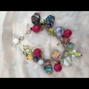 Glass bead bracelet